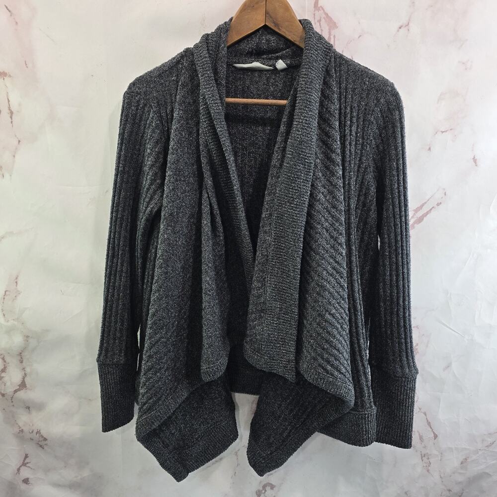 Athleta Cardigan Womens Small Gray Tiburon Open Front Sweater Ribbed